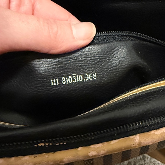 Authentic FENDI Vintage Pequin Stripe Brown and Tan Women's Tote and Wallet Set - Picture 11 of 17